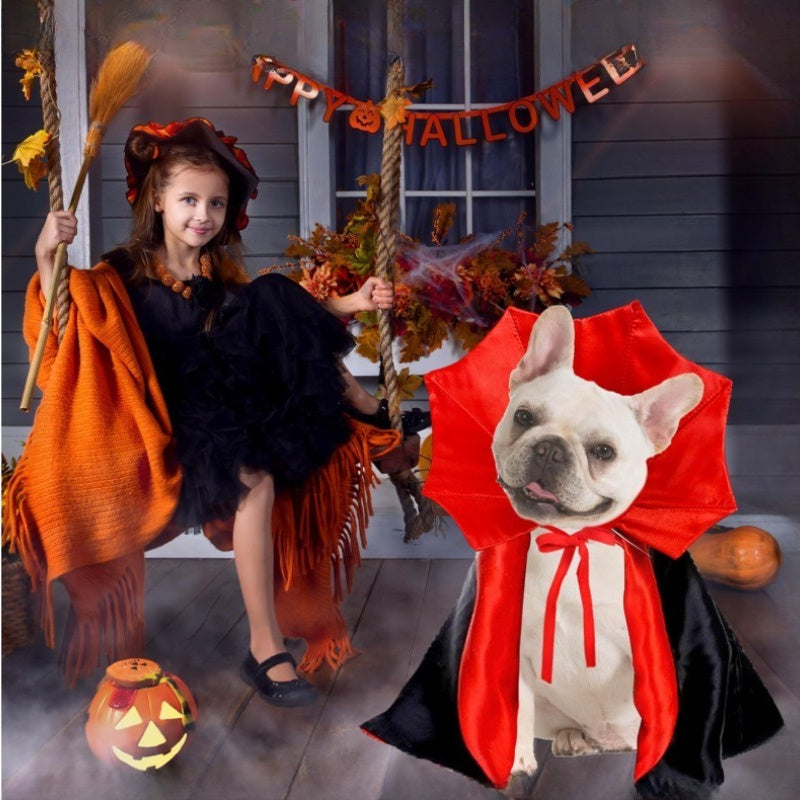 Cute Halloween Pet Costumes Cosplay Vampire Cloak For Small Dog Cat Kitten Puppy