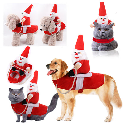 Pet Supplies Horseback Riding Costumes Santa Claus Funny Costumes